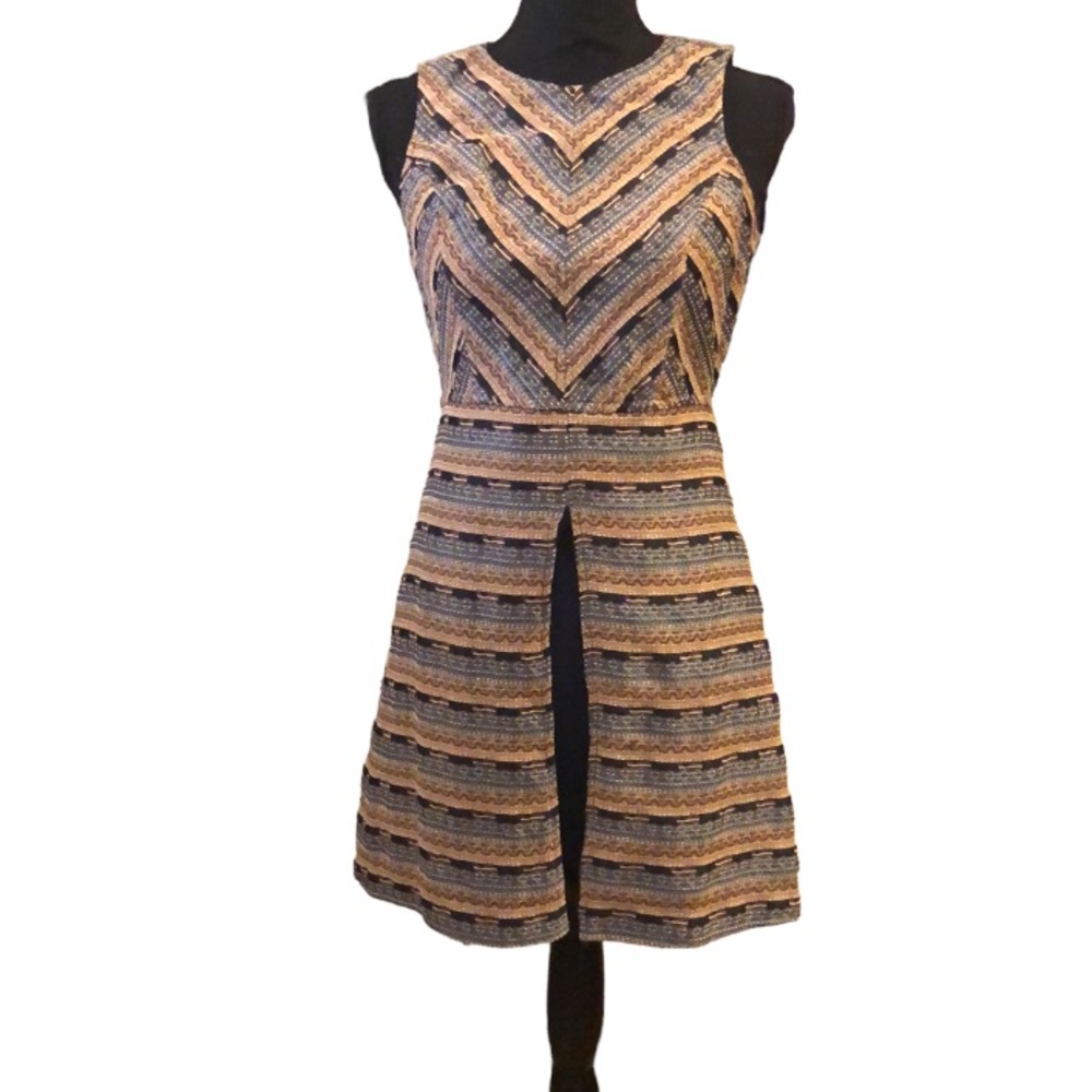 ALTAR’D STATE SLEEVELESS OPEN BACK JACQUARD DRESS MULTICOLORED SIZE SMALL
